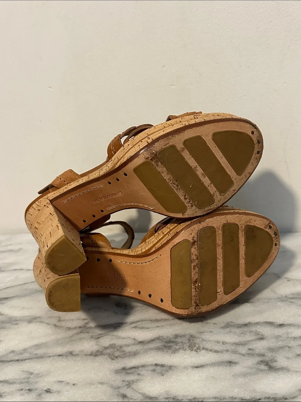 Frye Lena Leaf Ankle Platform Sandals women’s sz 9.5